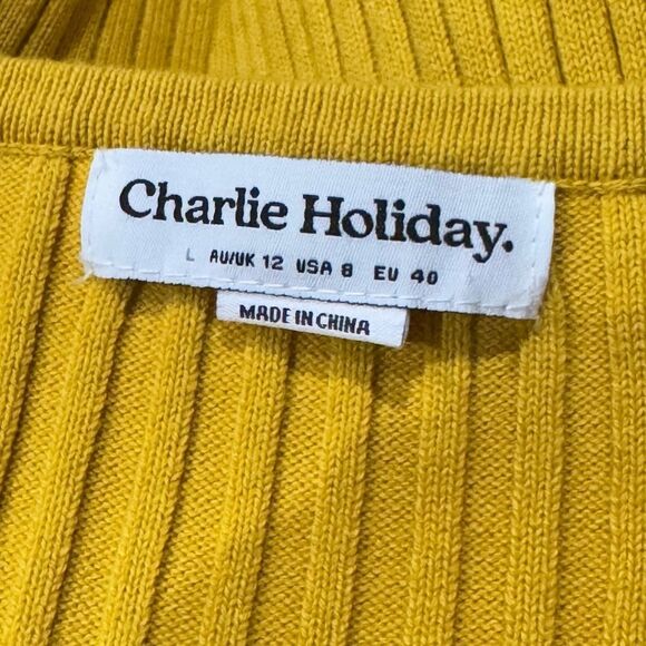Anthropologie Charlie Holiday Vea Yellow Sweatshirt Women’s 8 - Picture 3 of 4